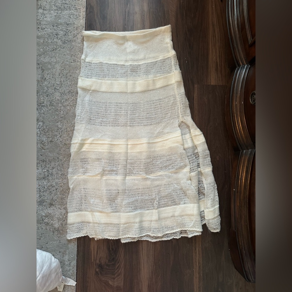 Kimchi blue long white knit maxi skirt